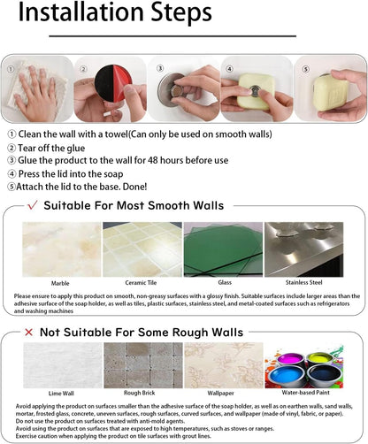 2Pcs Magnetic Soap Savers for Bar Soap, Stainless Steel Soap Holder for Shower Wall and Kitchen/Bathroom, Easy Clean, Self-Draining (Silver)