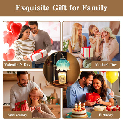 Fragrance Candle Warmer Lamp with 2 Bulbs Electric Candle Warmer with Timer & Dimmer for Home Decor