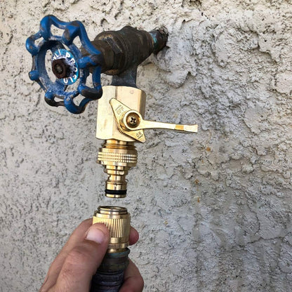 HQMPC Garden Hose Quick Connect Solid Brass Quick Connector Garden Hose Fitting Water Hose Connectors 3/4 inch GHT