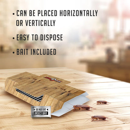 Roach Traps Indoor Sticky (18 Pack) - Glue Traps for Roaches Bug Traps with Roach Bait Traps - Long Lasting Non-Toxic Children and Pet Friendly - Trap a Pest