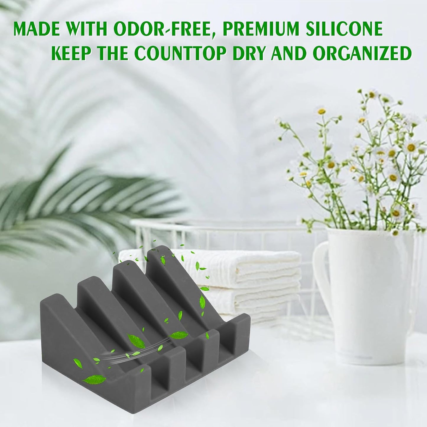 Soap Dish Holder for Shower with Suction Cup, Silicone Soap Holder & Saver Self-Draining Bar Soap Dish Keeps Soap Dry for Bathroom, Kitchen, Bathtub, Extends Soap Life (Black-1Pack)