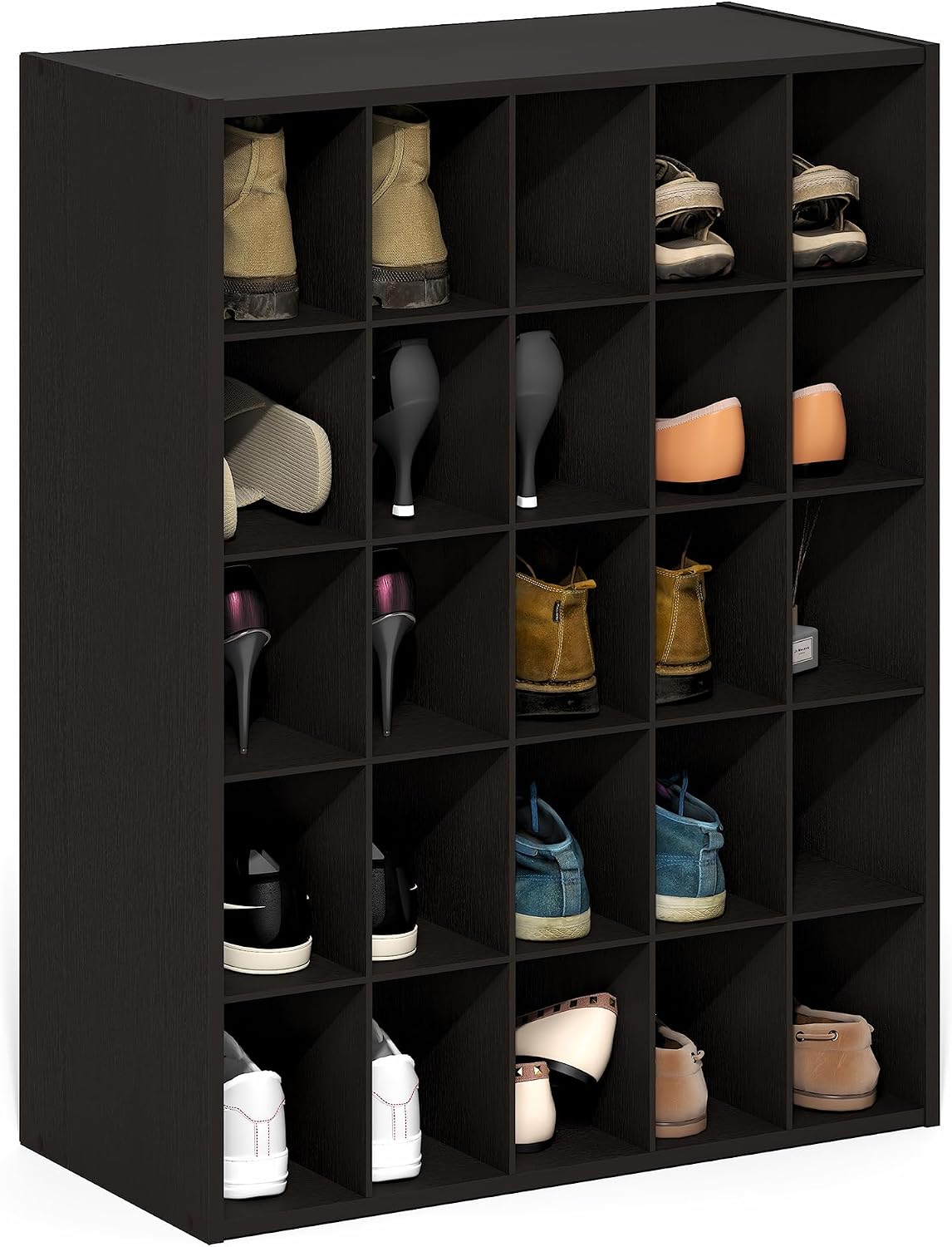Furinno FANO Shoe Rack, 24-Inch Width 2-Tier Shoe Organizer, Stackable Shoes Storage, 11.7 x 24.2 x 11.7, for Closet Entryway, Office, Garage, Amber Pine