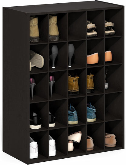 Furinno FANO Shoe Rack, 24-Inch Width 2-Tier Shoe Organizer, Stackable Shoes Storage, 11.7 x 24.2 x 11.7, for Closet Entryway, Office, Garage, Amber Pine