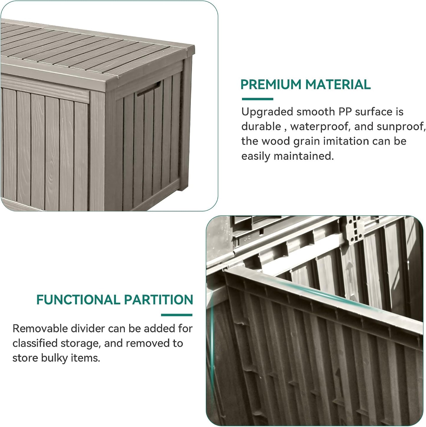 YITAHOME 31 Gallon Outdoor Storage Deck Box | Waterproof Resin Package Delivery and Storage Box with Lockable Lid for Patio Furniture Cushions, Pool Accessories, Garden
