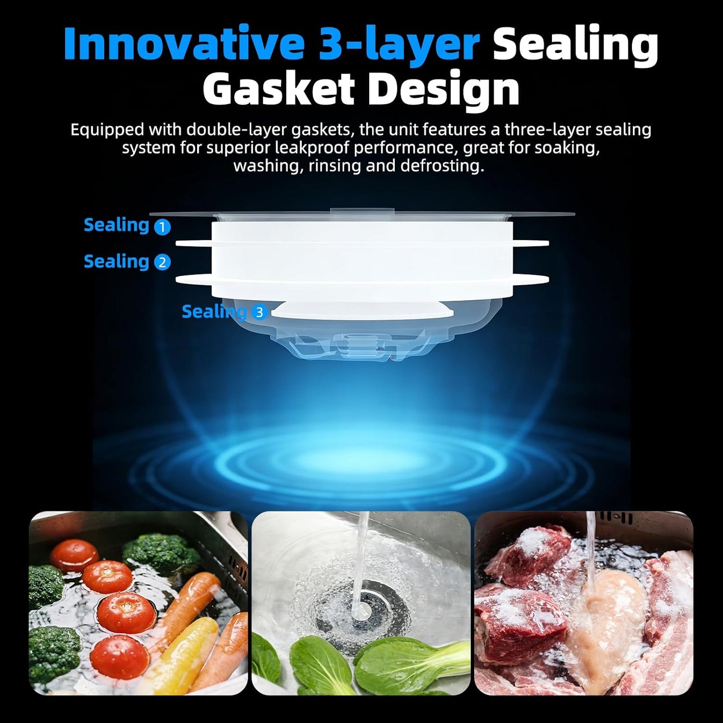 Hibbent Upgraded 3 in 1 Kitchen Sink Drain Strainer, Stainless Steel Pop Up Sink Stopper, Larger Anti-Clogging Basket, 3-Layer Seal, Detachable Drain Plug for US Standard 3-1/2" Drain, Brushed Nickel
