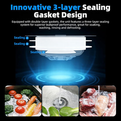 Hibbent Upgraded 3 in 1 Kitchen Sink Drain Strainer, Stainless Steel Pop Up Sink Stopper, Larger Anti-Clogging Basket, 3-Layer Seal, Detachable Drain Plug for US Standard 3-1/2" Drain, Brushed Nickel