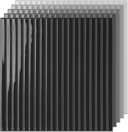 Peel and Stick Subway Backsplash Tiles, 5 Pack, 12 x 12 in, Almond | extra thick 3D wall panels, heat and water resistant wall panels, easy DIY kitchen, bathroom, laundry, fireplace wall décor