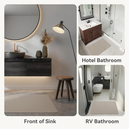 MontVoo Ultra Thin Bath Mat, Super Absorbent Bathroom Mat, Quick Drying Bath Rugs for Bathroom, Machine Washable Non-Slip Bathroom Rug Front of Bathtub, RV, Shower Room, Sink, (17x24, Grey, 1Pack)