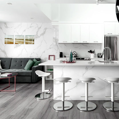 Marble Peel and Stick Waterproof Wall Paneling, 118" x 47" Carrara White Matte Finish Self-Adhesive Backsplash Tile Vinyl Wall Panel for Kitchen Bathroom Wall Decor, Covers 38.75 Sq. Ft.