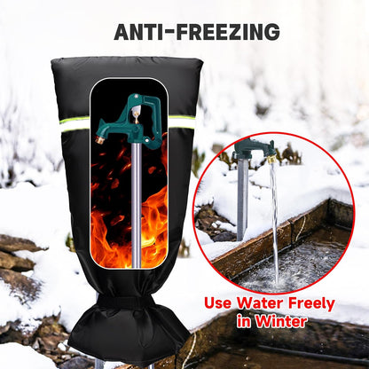 Riboud 2 Pack Outdoor Faucet Covers for Winter XXXL, 26”H x 13”W for Garden Lawn Faucets and Yard Hydrant, 3M Thinsulate Sprinkler Freeze Protector, Waterproof Spigot Covers winter Insulated