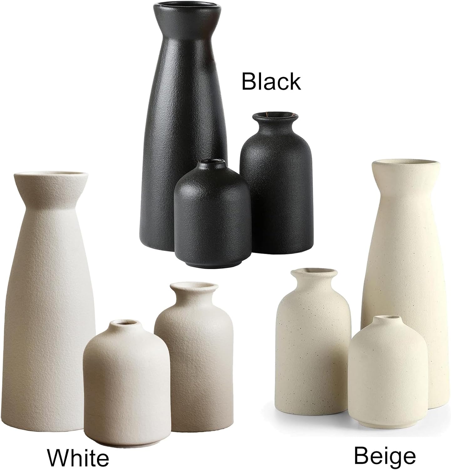 Ceramic Vase Set, 3 Small Flower vases for Decor, Home Decorative Vase, Modern Boho Farmhouse Home Decor Vases, Living Room,Table Shelf, Centerpieces Decoration(#2)