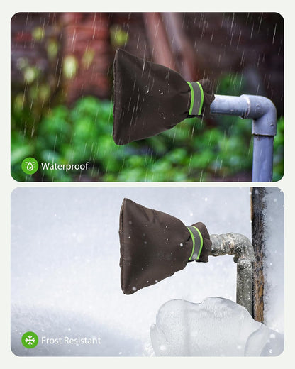 Outdoor Faucet Covers for Winter Freeze Protection, Kanosan 8.3"H X 6.7"W Thickened Reflective Outside Spigots Covers Hose Bib Insulated Sock for Winter Cold Weather, 2 Pack Black