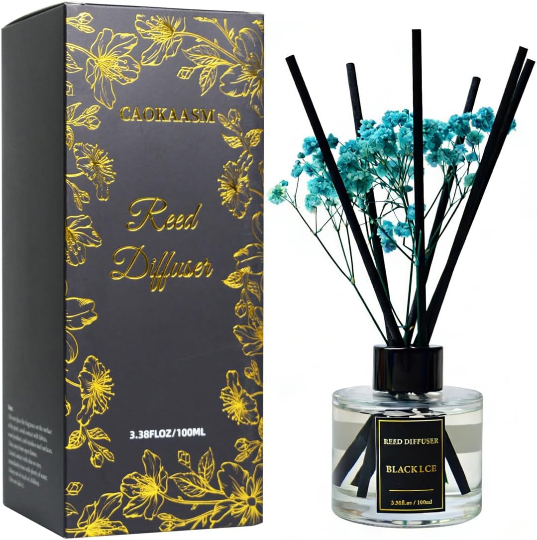 Reed Diffuser Set-Lemon Verbena Scent Fragrance Oil Diffuser with 6 Reed Sticks | Home & Bedroom Bathroom Decor,3.38 fl oz (100ml)