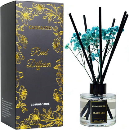 Reed Diffuser Set-Lemon Verbena Scent Fragrance Oil Diffuser with 6 Reed Sticks | Home & Bedroom Bathroom Decor,3.38 fl oz (100ml)