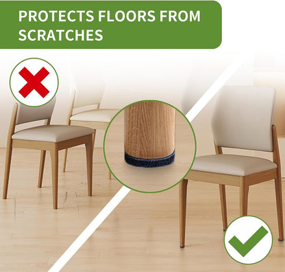 Felt Furniture Pads for Hardwood Floors 48 PCS, Furniture Pads, Floor Protectors for Hardwood Floors, Felt Pads for Furniture, Round, Dark Brown