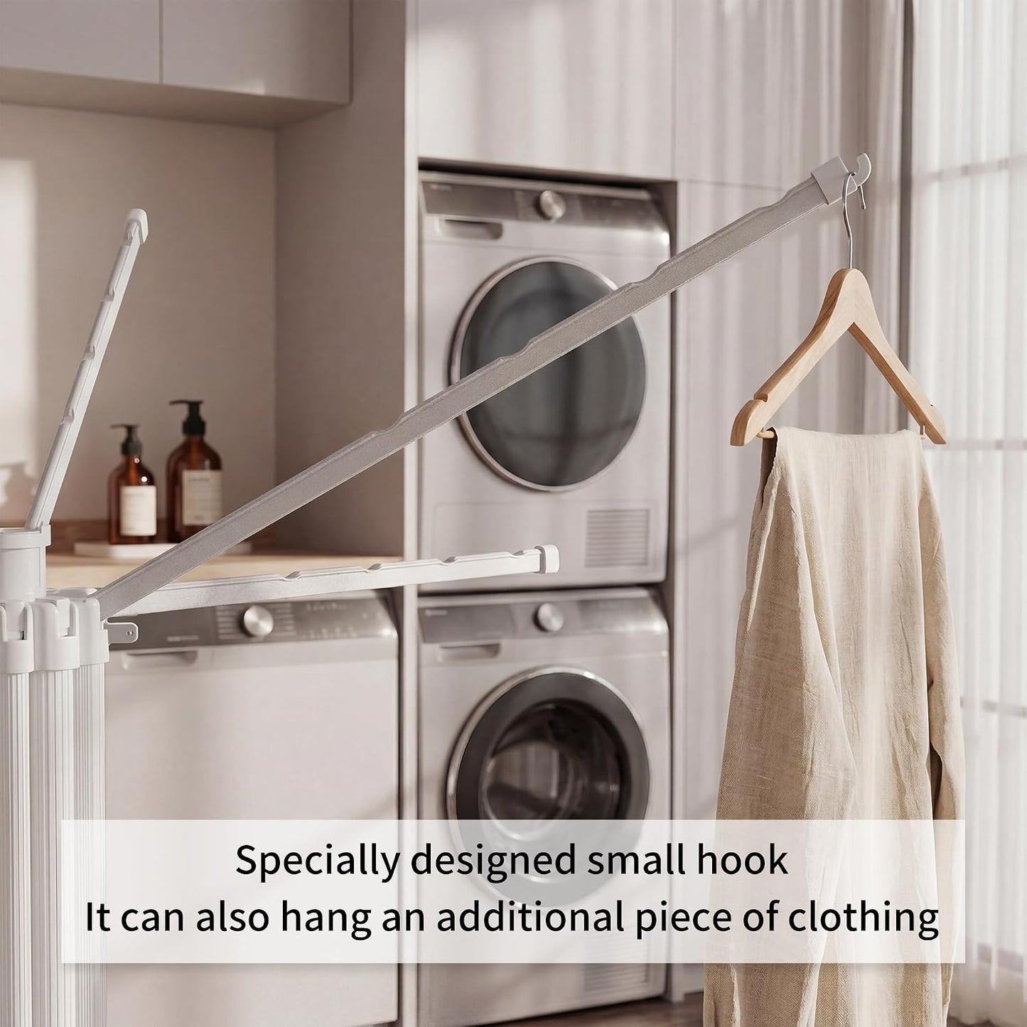 RFOUO Wall Mounted Clothes Drying Rack Tripod,Foldable Drying Rack,Wall Mounted Dryer Rack Clothing,Over The Door Drying Rack for Laundry Bedroom Household Aluminium