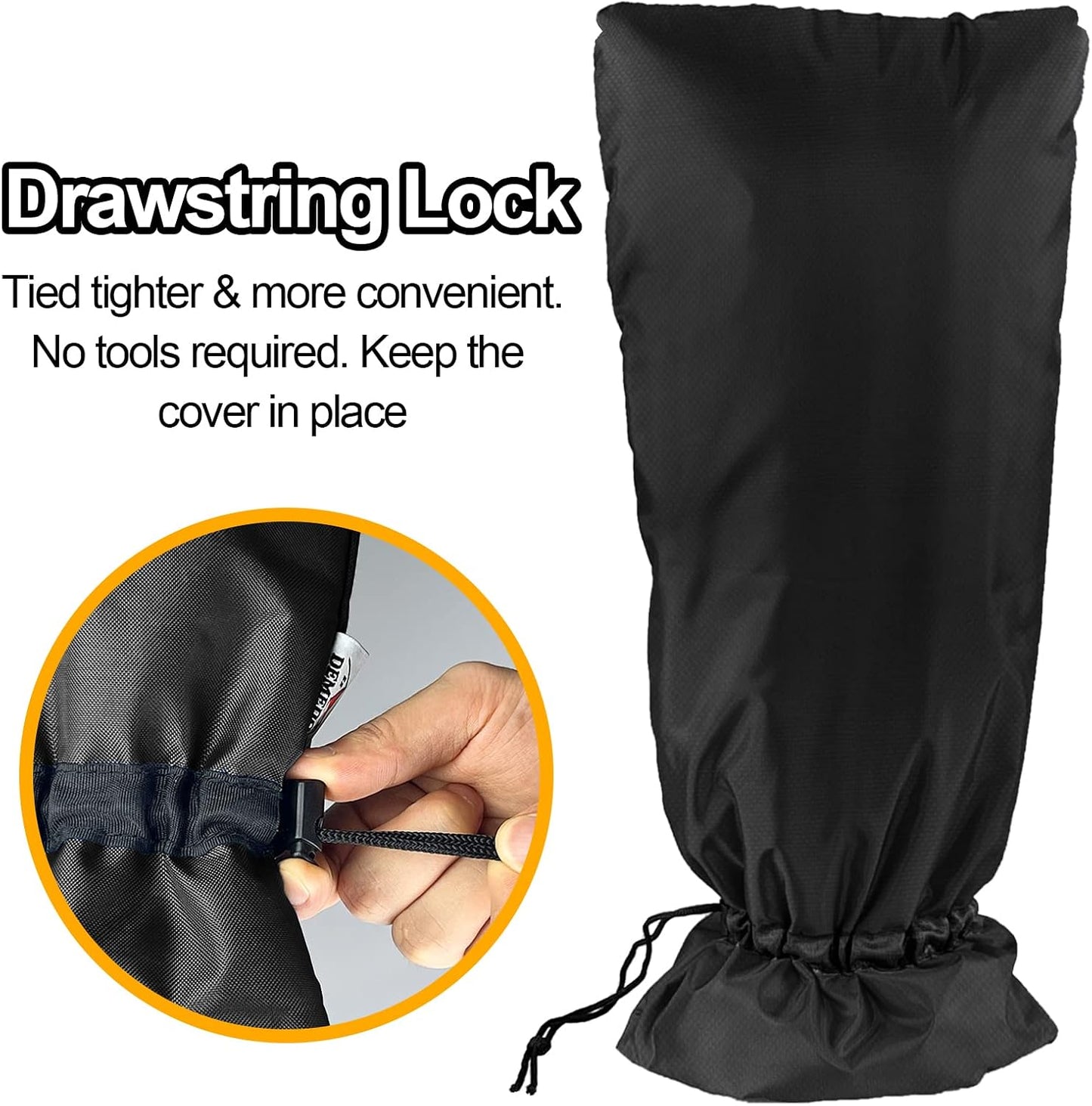 3M Thinsulate Outdoor Faucet Cover for Winter Sprinkle Freeze Protection, Reusable Tape Opening String Tying System, Waterproof Insulated Spigot Cover Faucet Sock for Outdoor Faucet - Black 13” x 25"