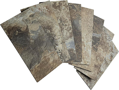 AULIGET 100 Piece Rust Slate Peel and Stick Backsplash Wall Tiles, 3" x 6" PVC Faux Stone Stick on Tiles for Backsplash Kitchen, Bathroom, Laundry Room, Camper, Fireplace