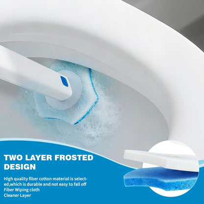 Disposable Toilet Brush with 48 Refills,Cleaning wand,No-Touch Hygienic Cleaning System
