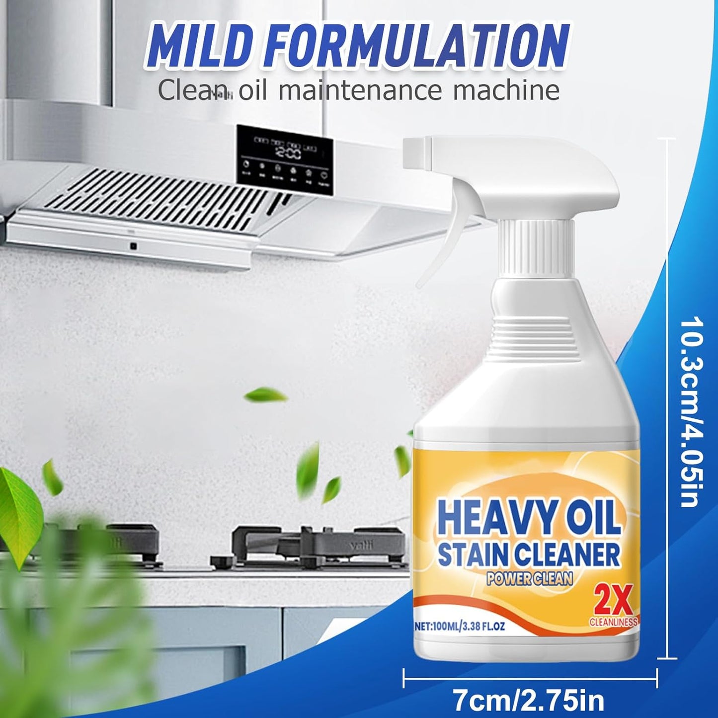 Kitchen Heavy Oil Cleaner Spray,100ML All Purpose Kitchens Heavy Oil Cleaning Agent, Grease Remover, , Multipurpose Kitchen Cleaner Spray for Countertops,stovetop , Ovens and Appliances (100ML-1PC)