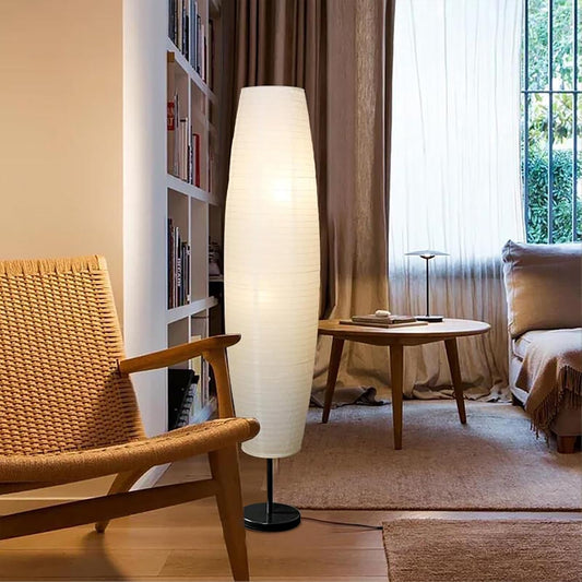 Rice Paper Floor Lamp Japanese Style Minimalist Decorative Floor Light Foldable Paper Floor Lighting Atmosphere Lamp Bedroom Bedside Floor Lampshade for Living Room Bedroom
