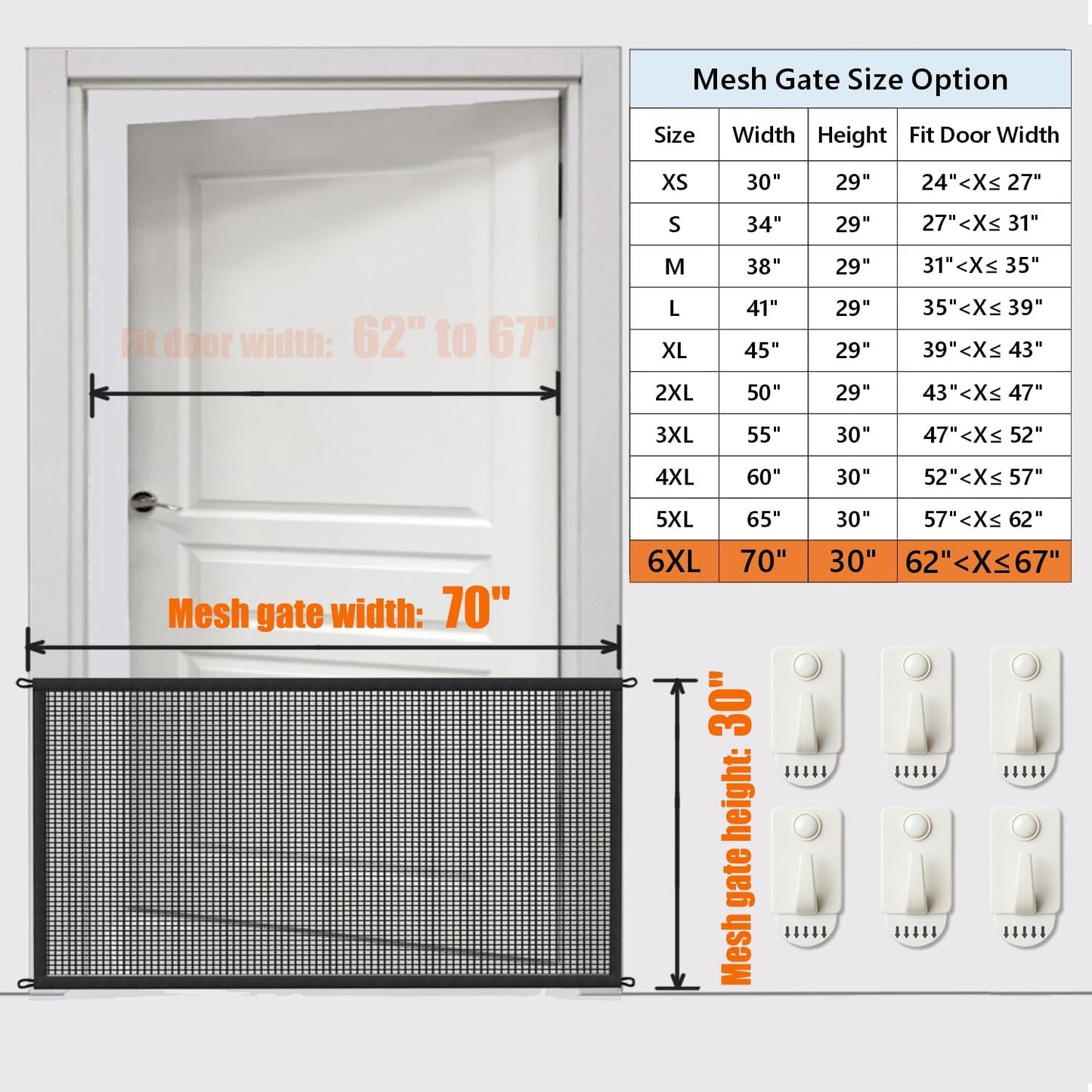 Cupount Dog Screen Mesh Gate for Stairs Pet Gates for The House: for Doorways Stairways Indoor 29 inches Tall, 38 inch Wide, Fits 32-35 inch Openings