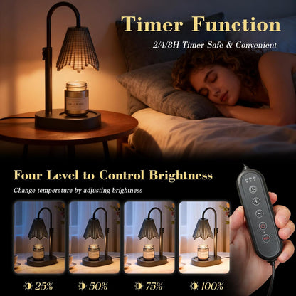 Candle Warmer Lamp with Timer & Dimmable 4-Level Brightness - Adjustable Height,for New Home Bedroom, Gifts for Women(Blue)