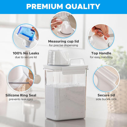 [3 Pack] Liquid Laundry Detergent Dispenser for Laundry Room Organization and Storage, 78oz Large Capacity Laundry Soap Containers with 12 Removable Labels, BPA Free & PET Plastic Clear