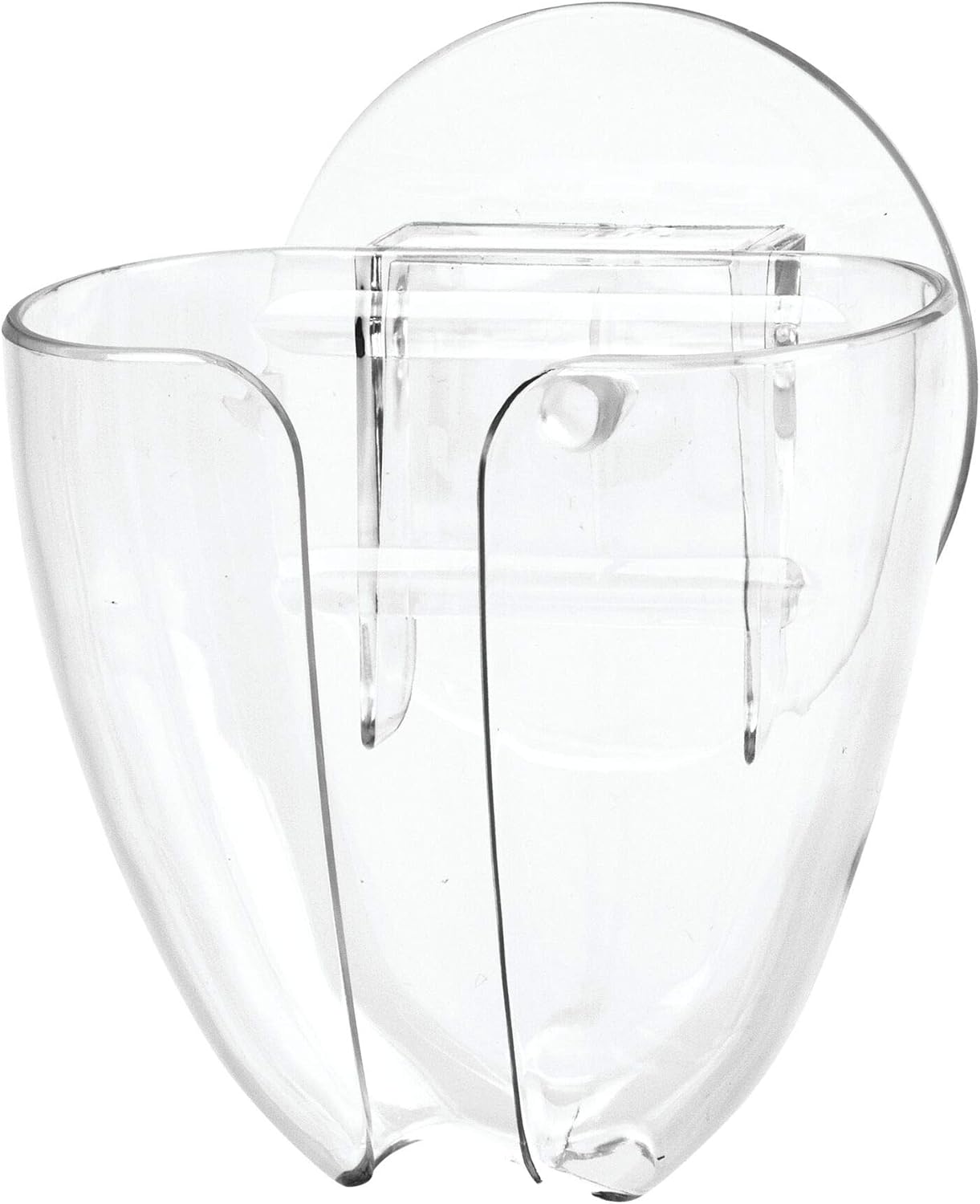 iDesign Plastic Self-Draining Suction Cup Soap Holder, Clear | Wall Mount, Kitchen Sink Bar