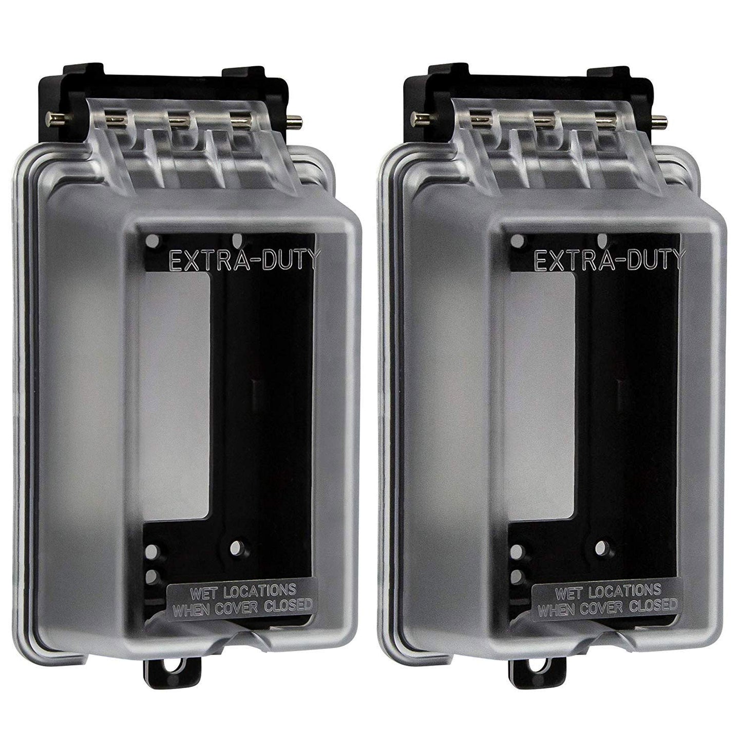 ENERLITES Outdoor Outlet Cover Extra-Duty in-Use Weatherproof Outdoor Decorator/GFCI Receptacle Outlets, Weatherproof Enclosure, 1-Gang 6.25” H x 3.5” W x 3.25” D, Clear Cover, IUC1V-D
