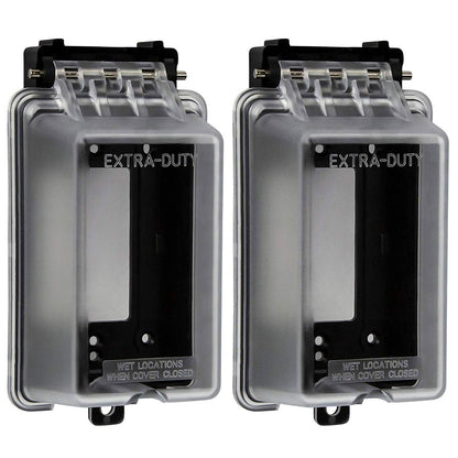ENERLITES Outdoor Outlet Cover Extra-Duty in-Use Weatherproof Outdoor Decorator/GFCI Receptacle Outlets, Weatherproof Enclosure, 1-Gang 6.25” H x 3.5” W x 3.25” D, Clear Cover, IUC1V-D