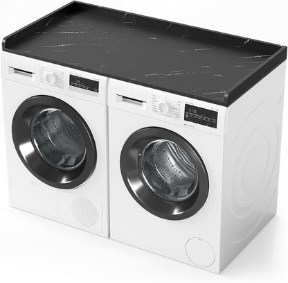 SpaceAid Washer Dryer Countertop, Laundry Wood Shelf Topper with Edge, 54" Width x 27.5" Depth Cover Guard Organizer for Washer and Dryer Laundry Hamper Counter Storage Organization (Black)