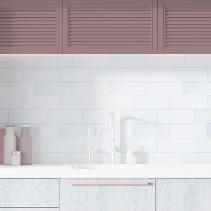 WALPLUS 20 Sheets Peel and Stick Kitchen Backsplash Tile Stickers Self Adhesive Stick on Subway Tile 12" x 6" Bathroom Splashback Water Heat Resistant 3D Wall Tiles Pure White Gray
