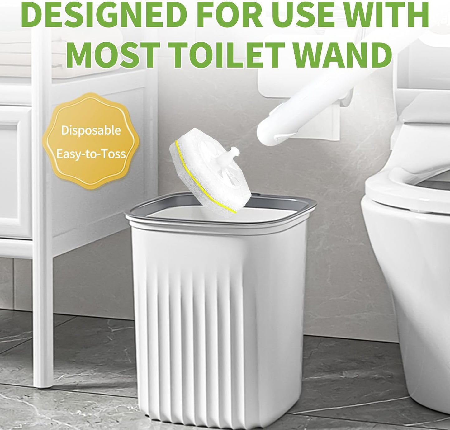 Toilet Bowl Wand Refills for Clorox, Toilet Cleaner Refills,100 Count | Compatible with Clorox Toilet System, Pre-Loaded Cleaner, 3-Layer Scrub Pads, 4X Cleaning Power , Lemon Lavender Scent