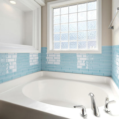 Art3d 10-Pack Heavy-Duty Peel and Stick Backsplash, 12 x 12 Inch Vinyl Seaglass Subway Design Stick on Wall Tile for Kitchen Living Room Home Decor, White