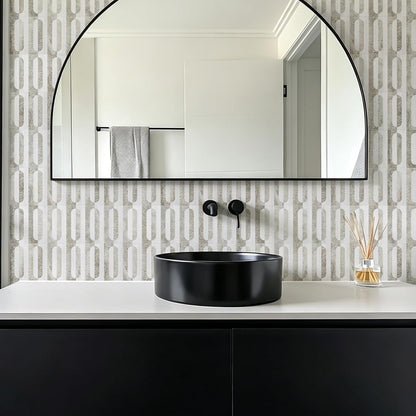 STICKGOO Peel and Stick Backsplash Tiles 12"x12", Waterproof Stick on Kitchen & Bathroom Backsplash, PVC Self Adhesive Wall Tiles for Fireplace, White/Marble Black (10 Sheets)