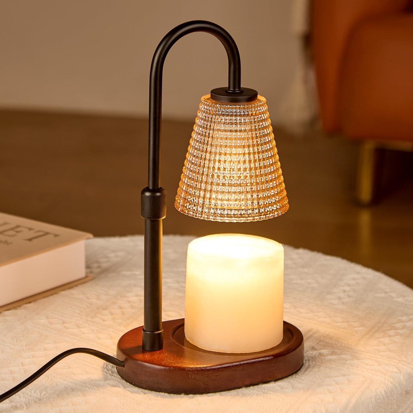 Candle Warmer Lamp,with Timer & Dimmer(3Bulbs),Candle Lamp Warmer Height Adjustable,Gifts for New Home,House Warming Gift,Birthday Gifts for Women/Daughter/Mom/Friend-Black