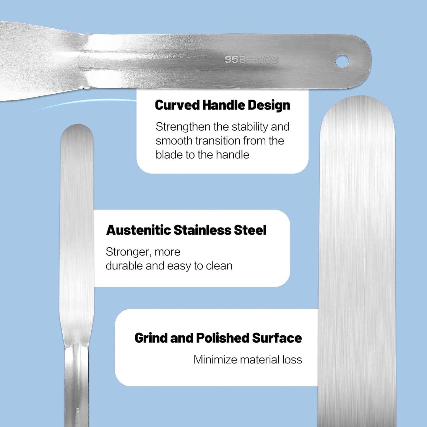 7-Piece Caulking Spatula Set - Professional Stainless Steel Caulk Finishing Tools, Streamline Spatulas for Bathroom Sink, Bathtub, Tile Sealant Application