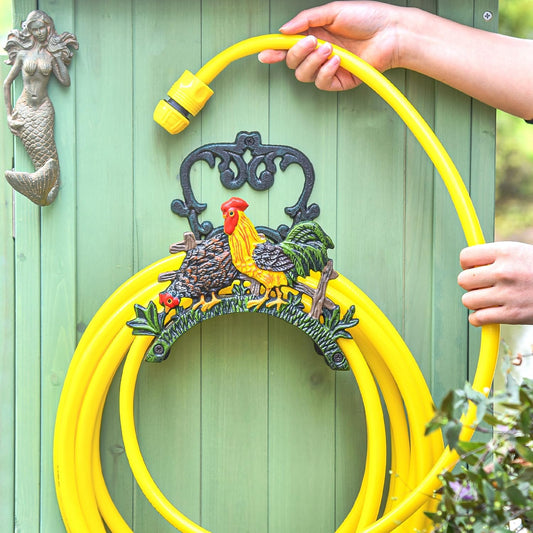 Sungmor Heavy Duty Cast Iron Hose Holder,Garden & Yard Decorative Birds Wall Mounted Hose Butler,Water Pipe Holds,Rack,Hanger,Antique Wall Decorations