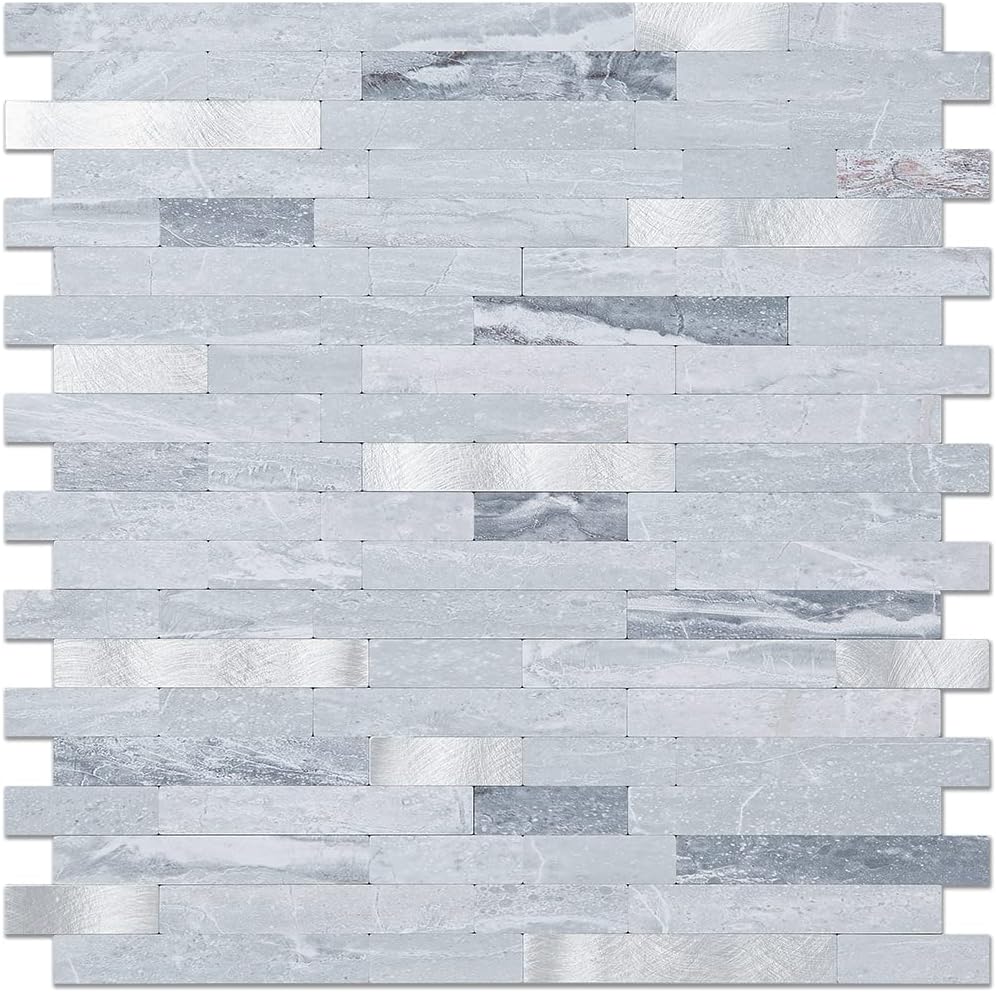 DICOFUN 10-Sheet Peel and Stick Backsplash Wall Tile, PVC Kitchen Backsplash Peel and Stick in Sandstone, 9.4 sq.ft