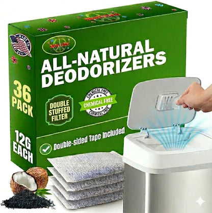 Green Piece® 24 Pack Overstuffed All-Natural Diaper Pail Deodorizer | Activated Charcoal Air Purifier Compatible with Diaper Pails, Shoe Closets, Trash Cans, Pets - Made in The USA by Green Piece