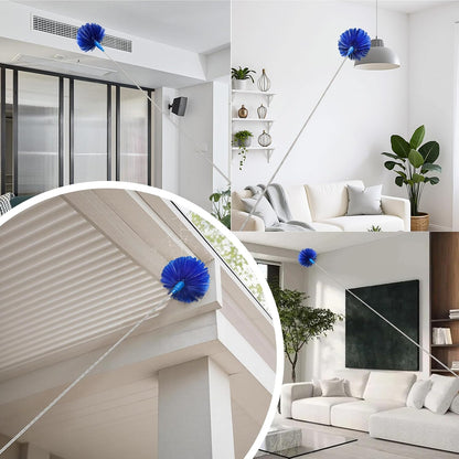 DELUX Microfiber Feather Duster Extendable Duster with 100 inches Extra Long Pole, Bendable Head & Long Handle Dusters for Cleaning Ceiling Fan, High Ceiling, Blinds, Furniture & Cars Gray