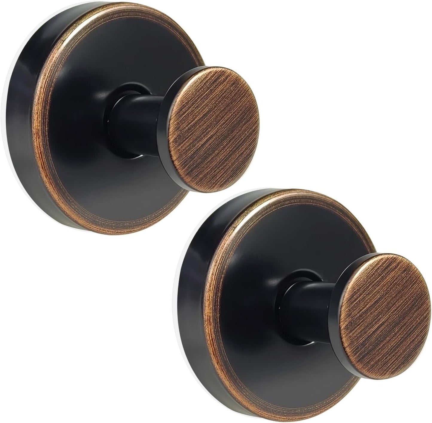 ZESLMG Adhesive Hooks for Shower, Black Self Sticky Hooks for Glass Window Kitchen Wall, Removable Bath Robe Loofah Door Wreath Coat Towel Hook No Damage for Hanging, 2 Pack