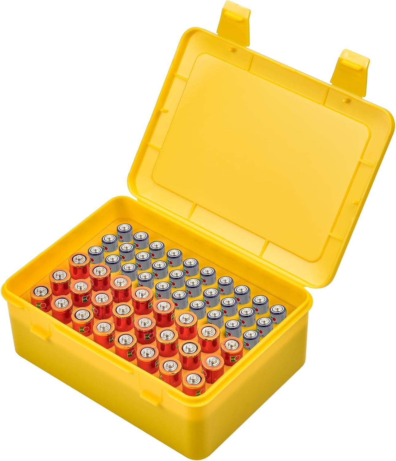 Battery Organizer Storage Box, Garage Case Holder for 24* AA, 30* AAA Batteries (Bag Not Include Batteries Pack) (white)