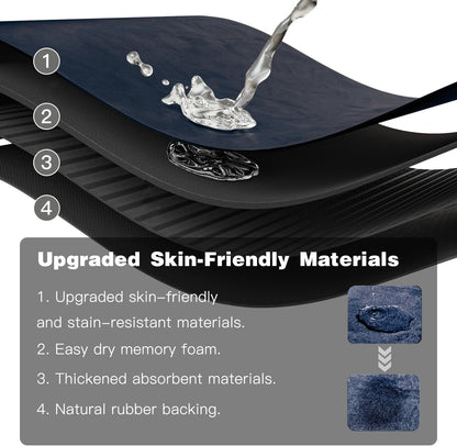 TYUU Bath Mat, Bathroom Rugs Non Slip Washable Thin Absorbent Quick Dry Bath Mat Fits Under Door Bathroom Floor Mat Perfect for Bath, Shower, or Sink 16"x24" Dark Grey
