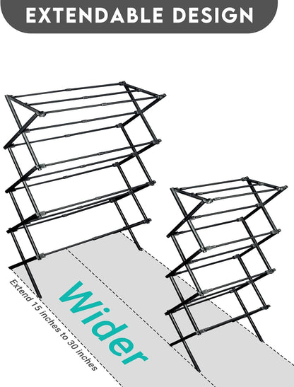 ZOES HOMEWARE 4-Tier Clothes Drying Rack, 4ft High Foldable Drying Rack Clothing for Indoor & Outdoor, Portable Collapsible Laundry Dryer for Laundry Room and Apartment, White 29" L x 49" H x 11.5" W