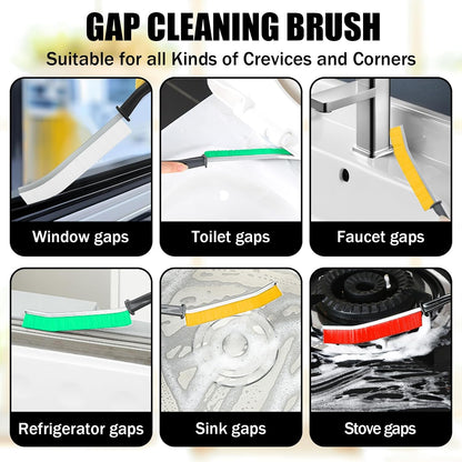 3 PCS Cleaning Gap Brush Set Narrow Crevice Scrub Brush with Stiff Bristles Handle Detail Cleaning Brushes for Home,White,Yellow,Red