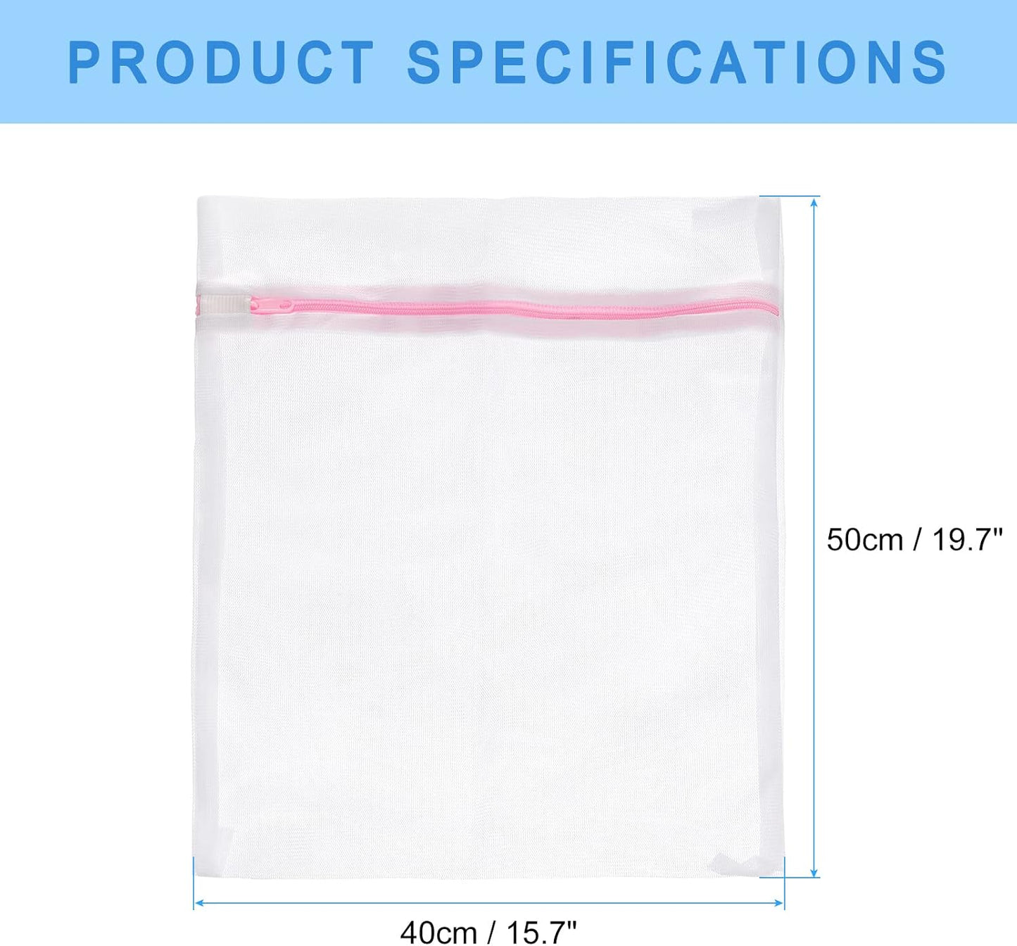 uxcell Mesh Laundry Bags, 5Pcs 9.1"x11.8" Mesh Wash Bag Fine Net Travel Storage Organize Bag with Zipper for Delicate Clothing Laundry Stocking, Pink