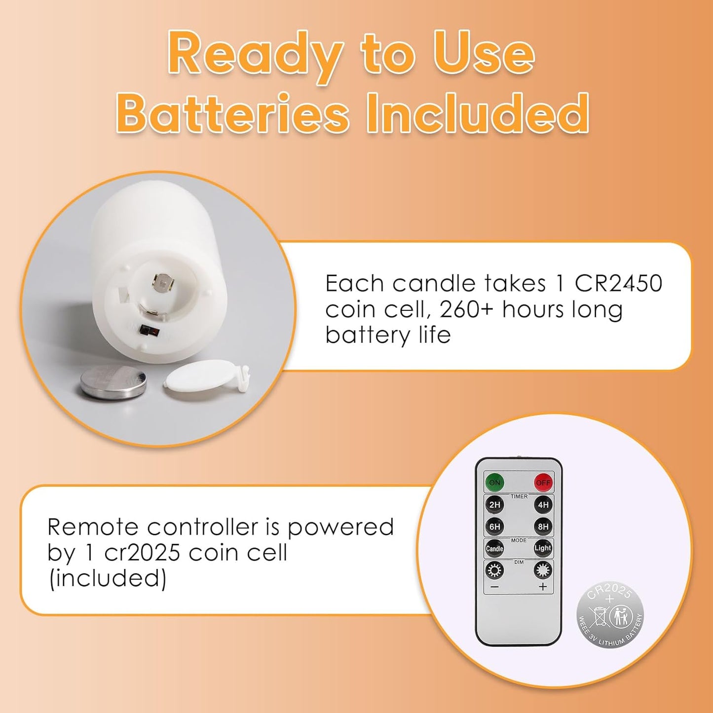 Eywamage Ivory Flameless Votive Candles with Timer Batteries, 2x3 inch Small LED Pillar Candles Flickering Set of 6
