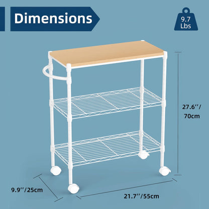 Whitmor 3 Tier Rolling Laundry Cart 8.50x26.0x31.0